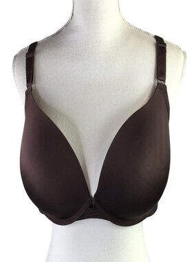 Torrid Curve Push Up Plunge Bra Size 46C Brown Underwire Support